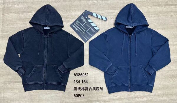 Boys' Washed Heavyweight Zip-Up Hoodie AS86051